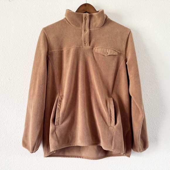 Midweight Snap Fleece Pullover Medium Brown Gorpcore Hygge 32 Degrees Heat - Picture 2 of 16